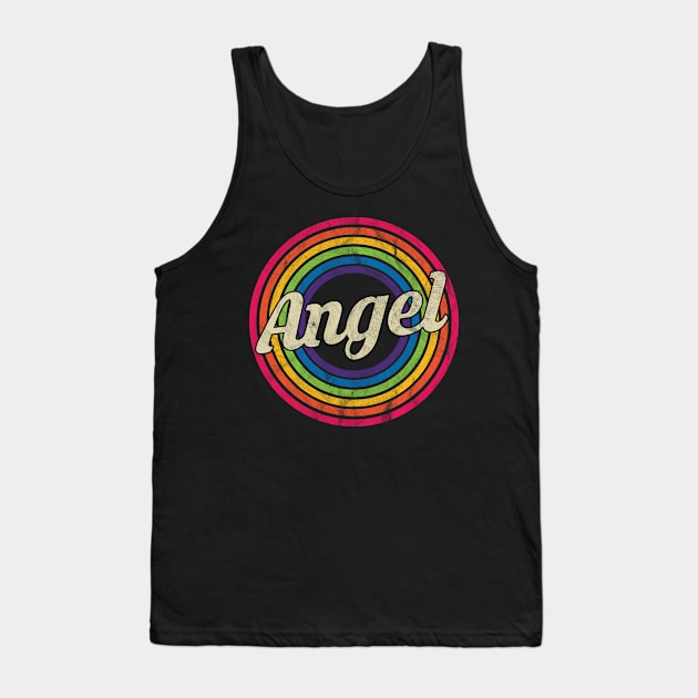 Angel - Retro Rainbow Faded-Style Tank Top by MaydenArt